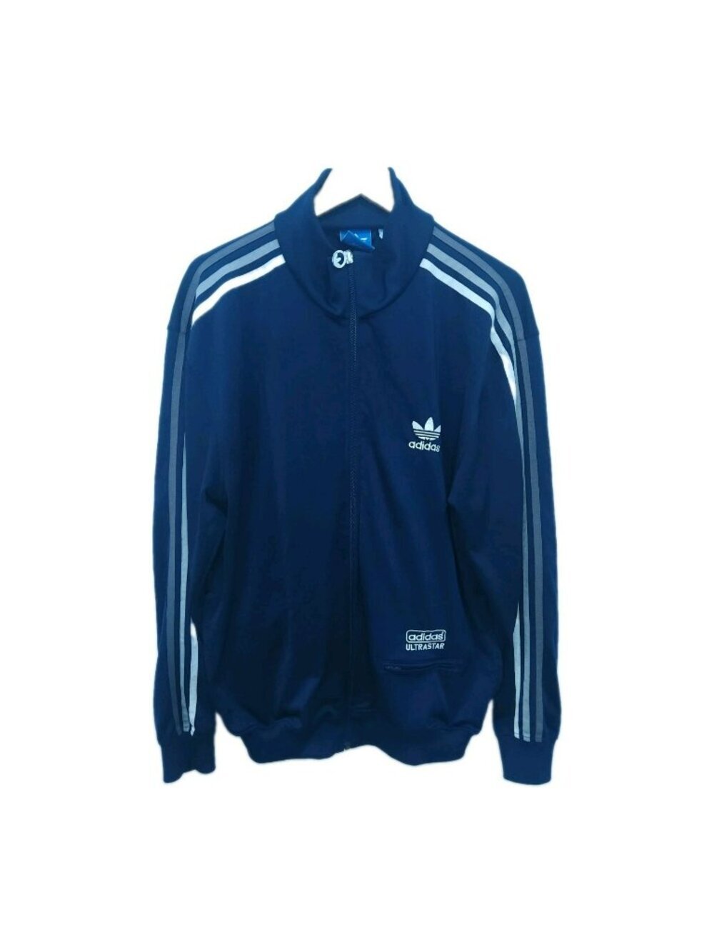 Adidas Ultra Star Trefoil Track Jacket Mens L Blue Full Zip USA Gorpcore